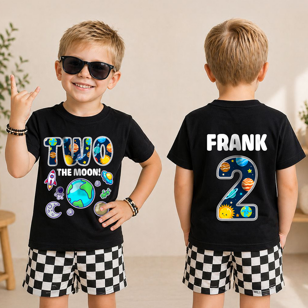 Custom Space 2nd Birthday Shirt Boy, Toddler Tee — product view 5