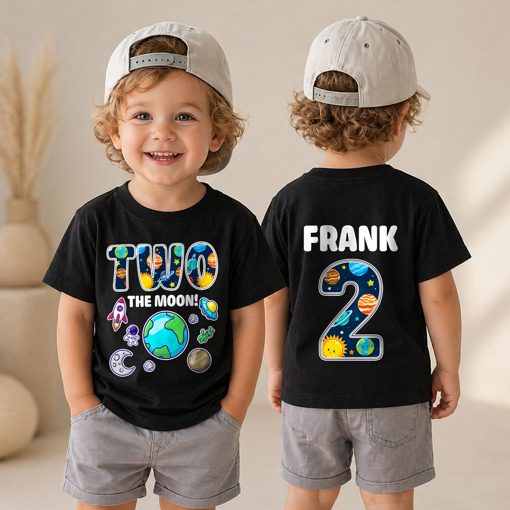 Custom Space 2nd Birthday Shirt Boy, Toddler Tee — product view 6