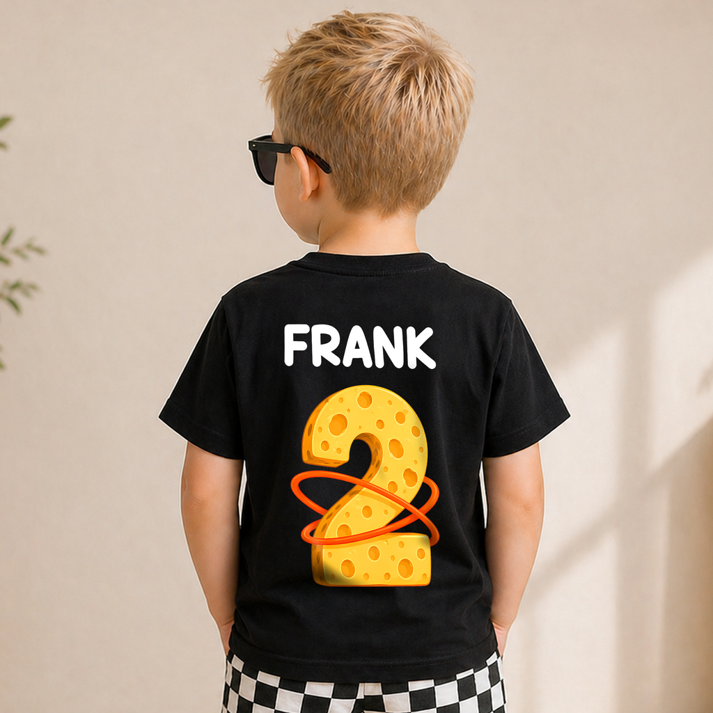 Boys Custom Space 2nd Birthday Shirt Boy, Custom Name — product view 2