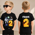 Boys Custom Space 2nd Birthday Shirt Boy, Custom Name — product view 3