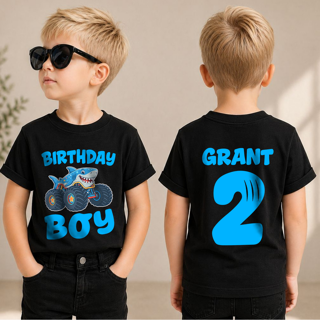 Custom Name Crushing It 2nd Birthday Shirt for Boys — product view 1