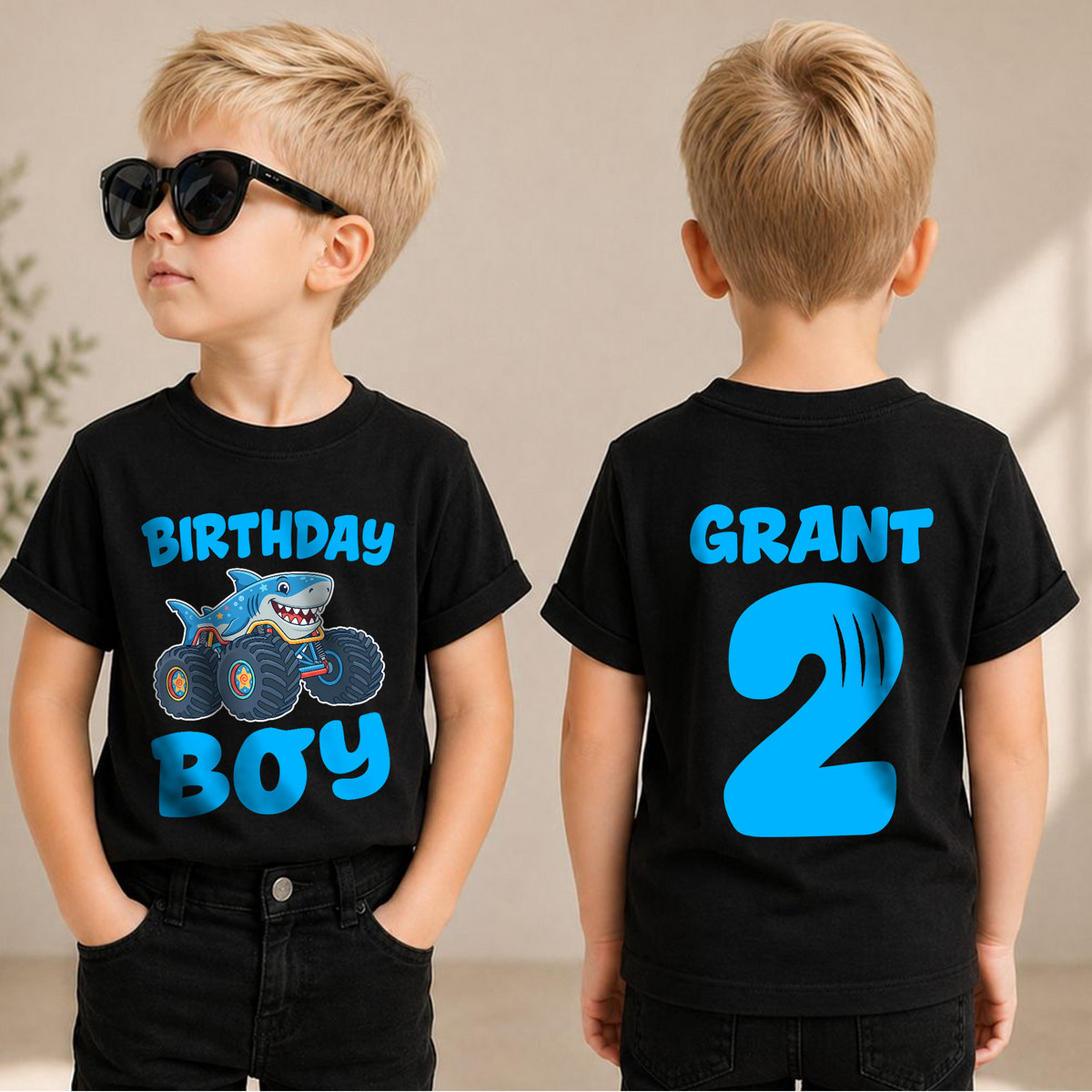 Custom Name Crushing It 2nd Birthday Shirt for Boys — product view 1