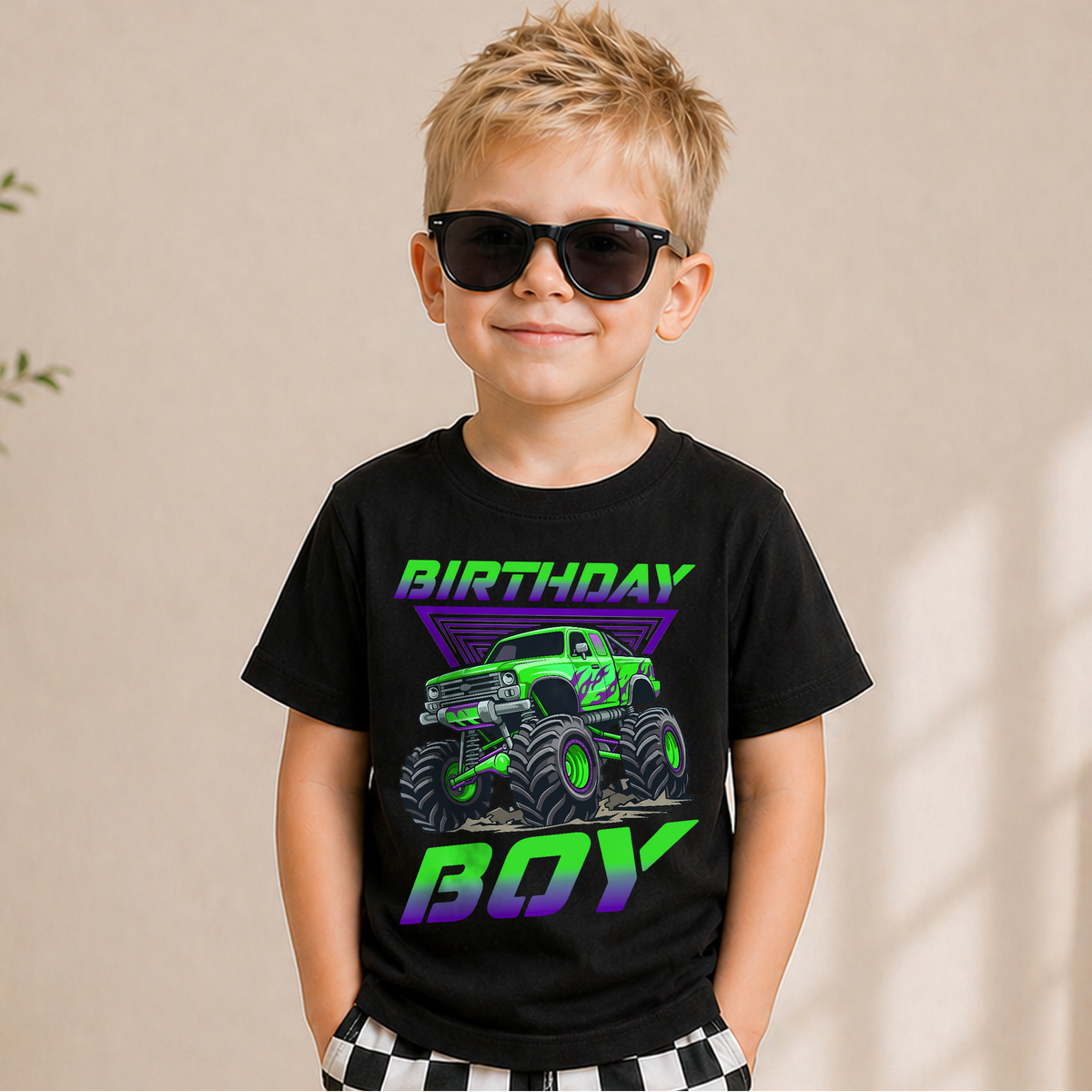Custom Crushing It 2nd Birthday Shirt for Boys, Monster Truck — product view 5