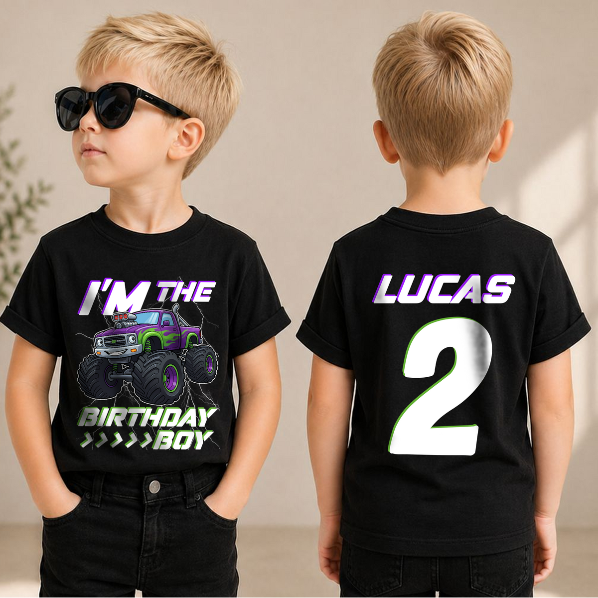 Boys Custom Crushing It 2nd Birthday Shirt for Boys — product view 1
