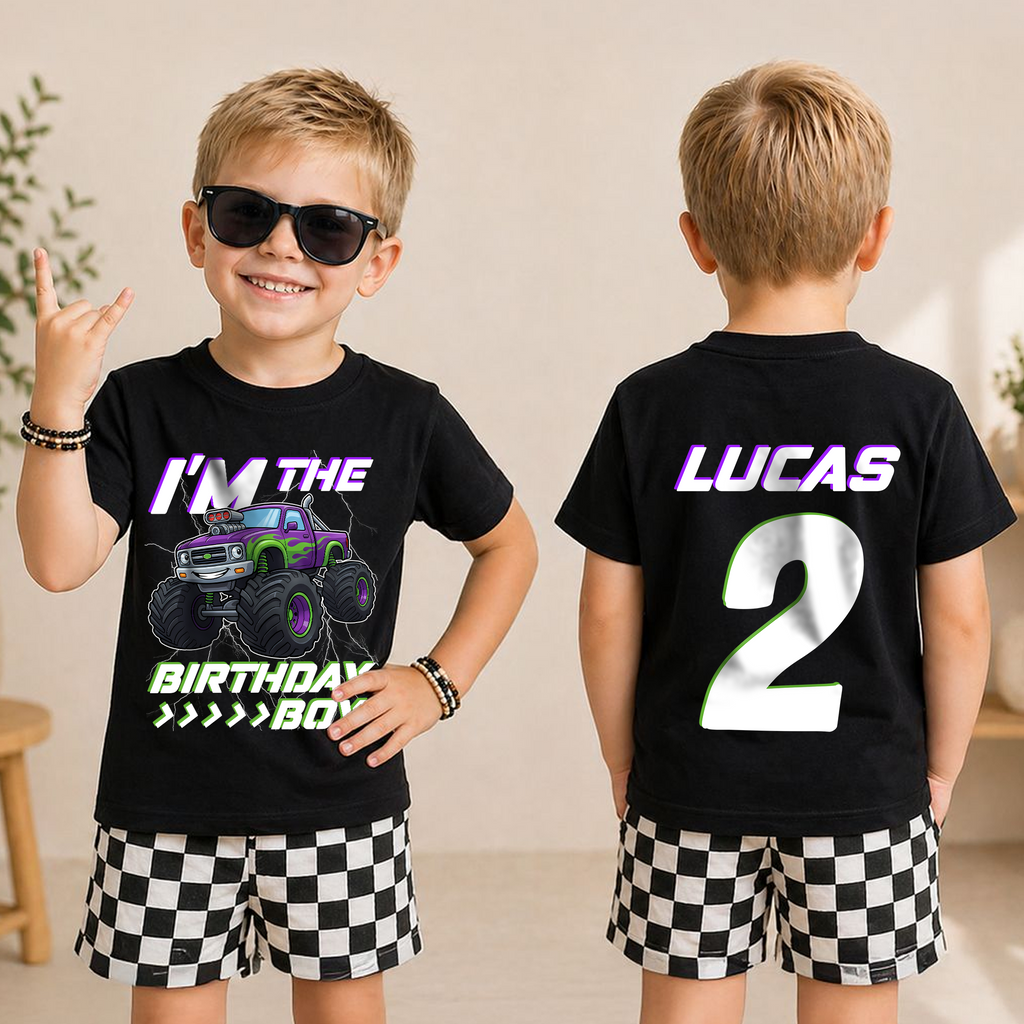 Boys Custom Crushing It 2nd Birthday Shirt for Boys — product view 3