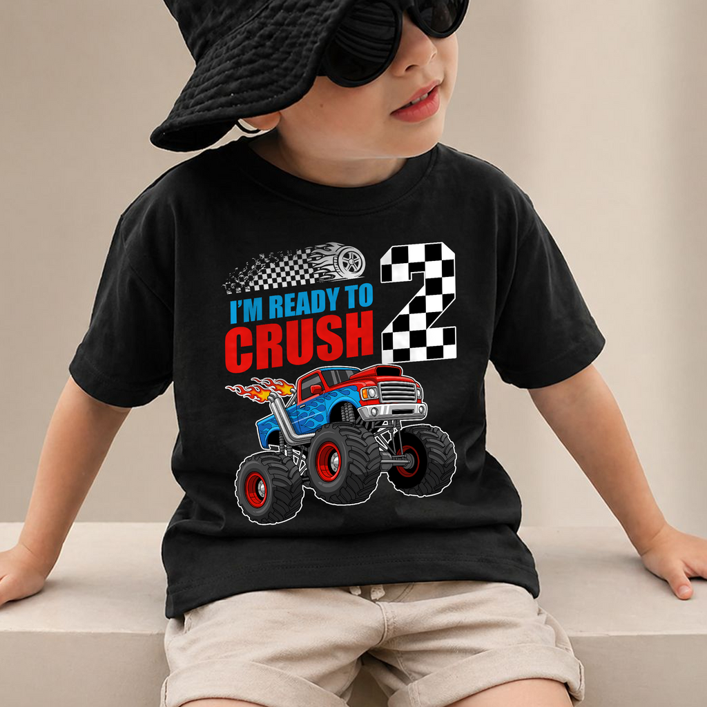 Toddler Personalized I'm Ready To Crush 2nd Birthday Shirt — product view 2