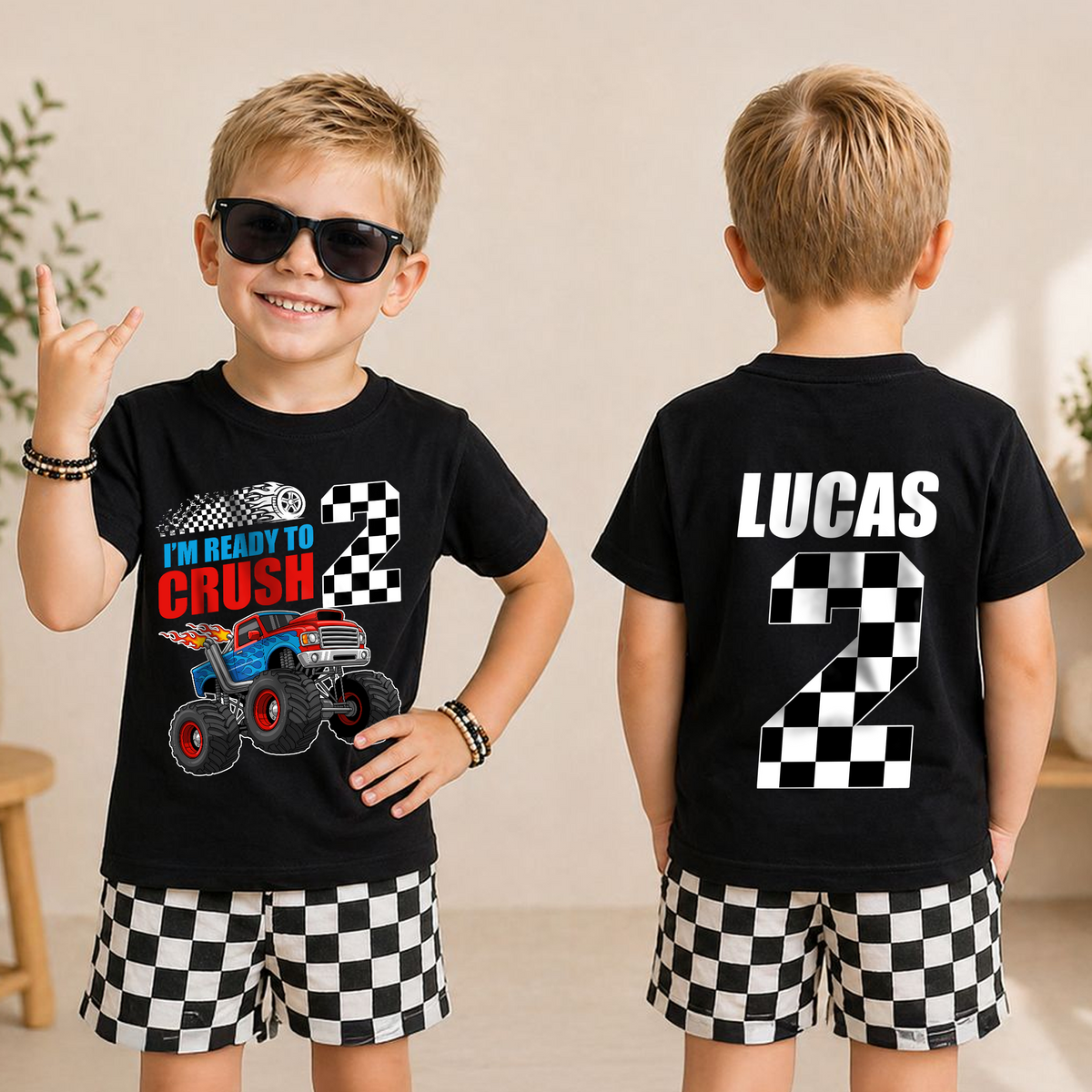 Toddler Personalized I'm Ready To Crush 2nd Birthday Shirt — product view 3
