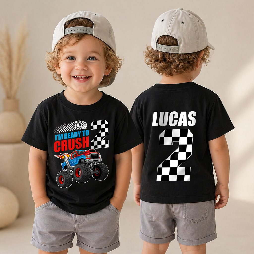 Toddler Personalized I'm Ready To Crush 2nd Birthday Shirt — product view 4