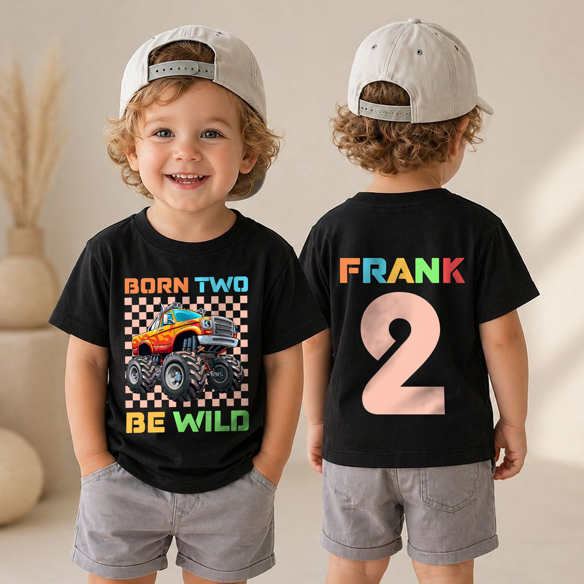Boys Personalized Crushing It 2nd Birthday Shirt for Boys — product view 4