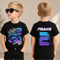 Custom Name Monster Truck 2nd Birthday Shirt Boy, Crushing It — product view 1