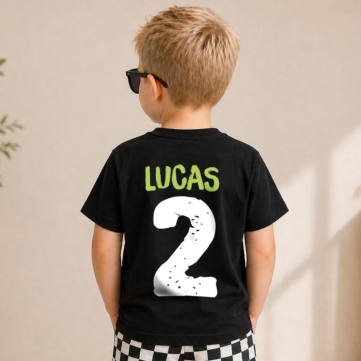 Boys Personalized Monster Truck 2nd Birthday Shirt Boy, Crushing It — product view 6