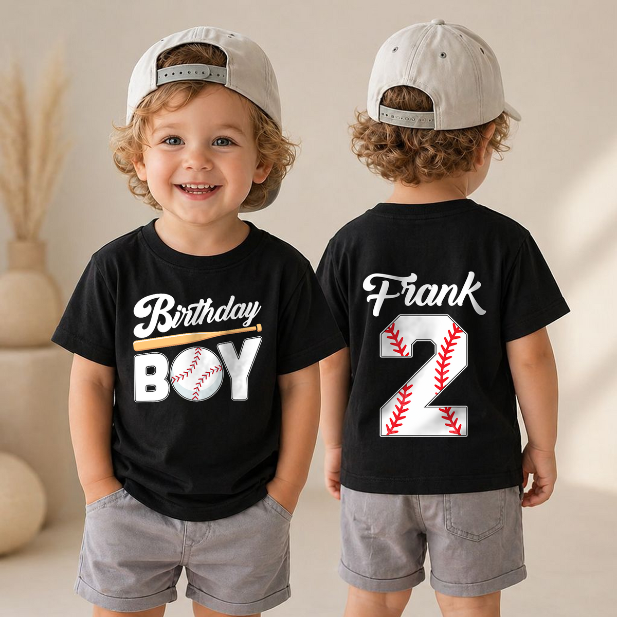 Personalized Little Slugger 2nd Birthday Shirt for Boys, Custom Name — product view 4