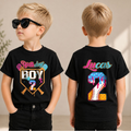 Custom Name Little Slugger 2nd Birthday Shirt for Boys, Toddler Tee — product view 1