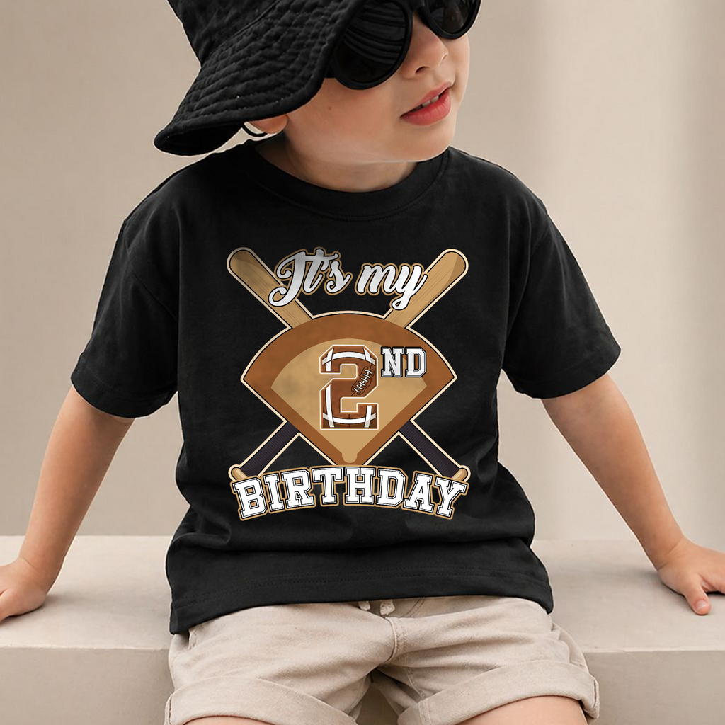 Personalized Football Player 2nd Birthday Shirt for Boys, Custom Name — product view 2