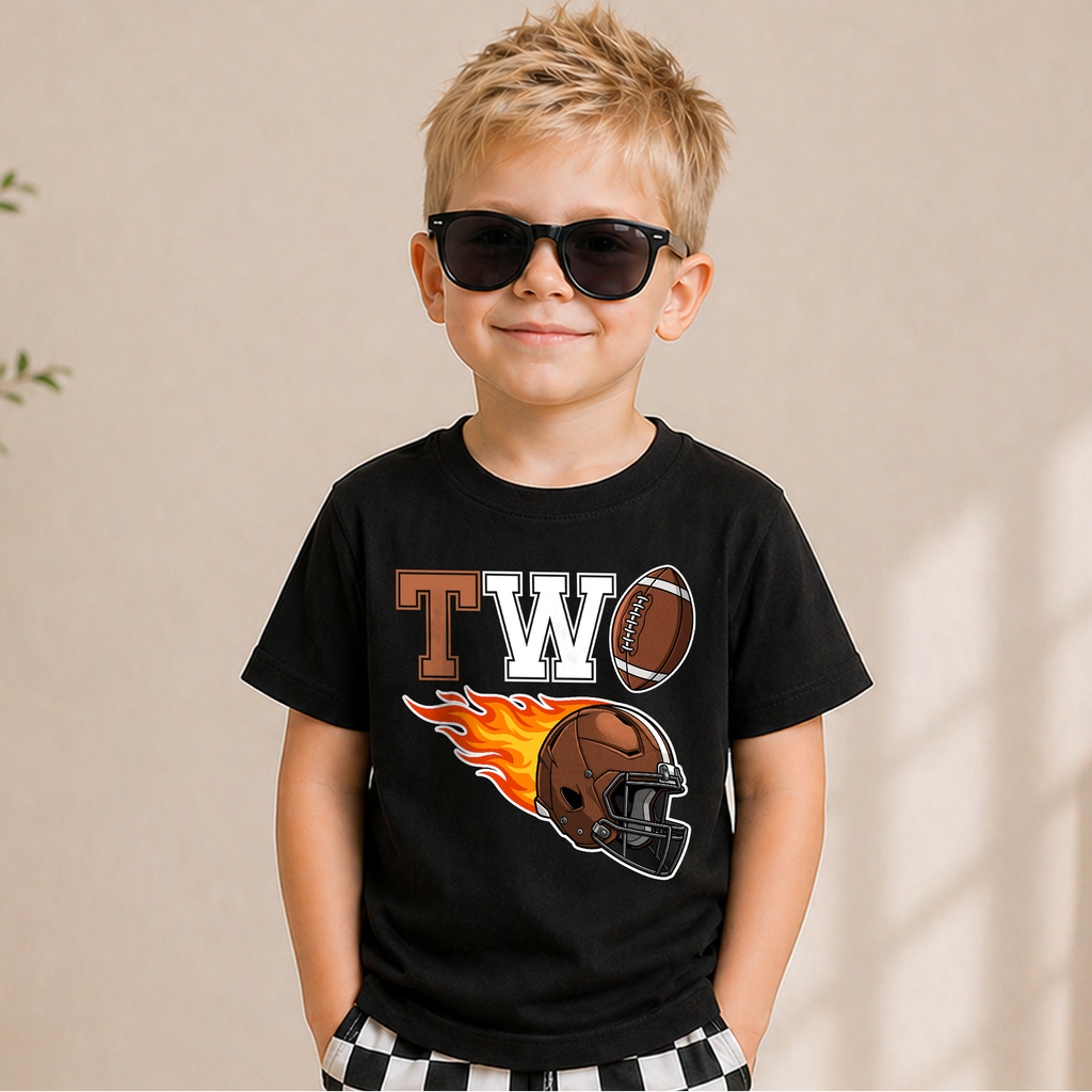 Toddler Personalized Football Player 2nd Birthday Shirt, Custom Name — product view 6
