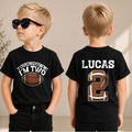 Boys Personalized Touchdown I'm Two 2nd Birthday Shirt, Custom Name — product view 1