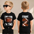 Personalized Football 2nd Birthday Shirt Boy, Touchdown I'm Two — product view 1