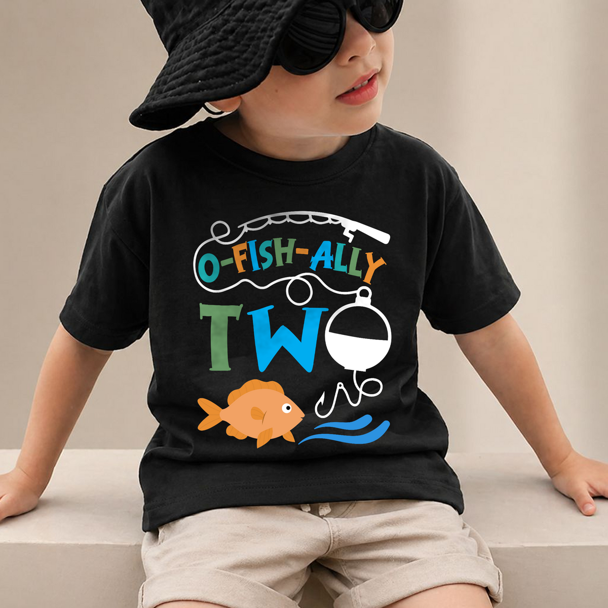 Personalized O-Fish-Ally Two 2nd Birthday Shirt for Boys, Custom Name — product view 2