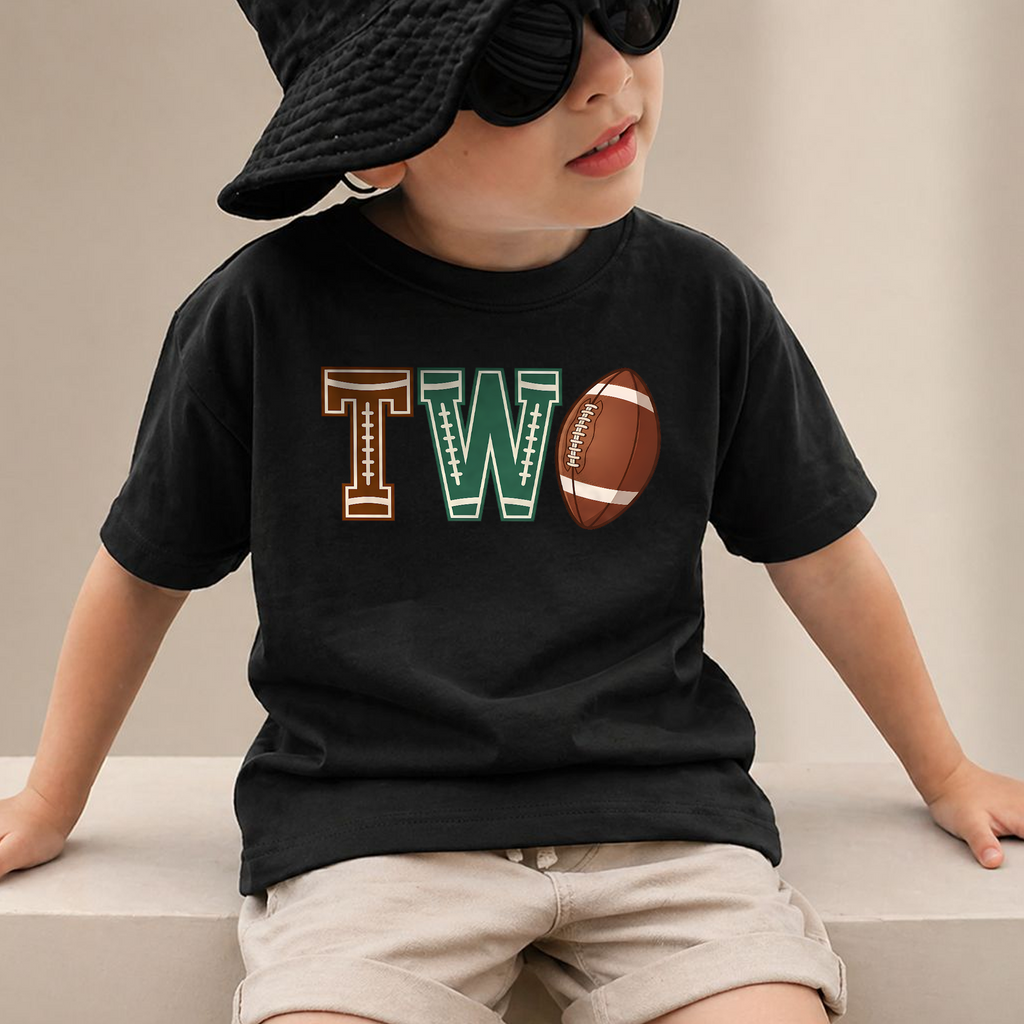 Custom Football 2nd Birthday Shirt Boy, Football Player — product view 2
