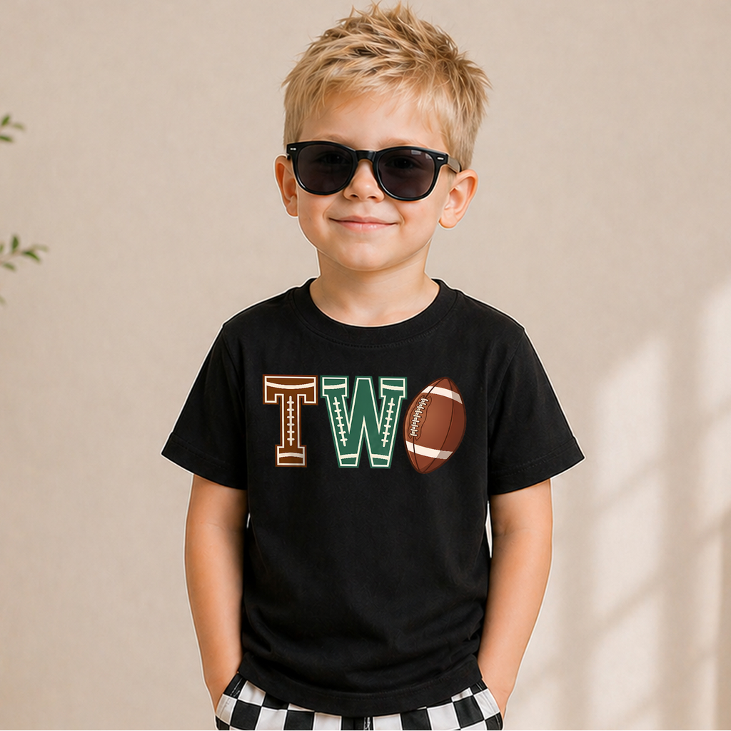 Custom Football 2nd Birthday Shirt Boy, Football Player — product view 6