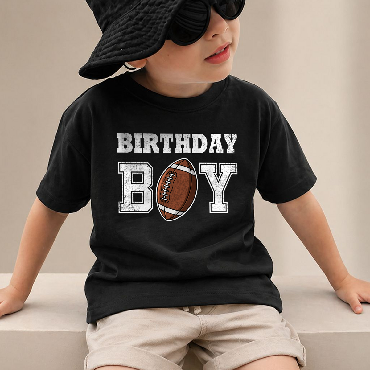 Boys Custom Football 2nd Birthday Shirt Boy, Football Player — product view 2