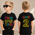 Custom Name Cool Kid 2nd Birthday Shirt Boy, TWO COOL — product view 1