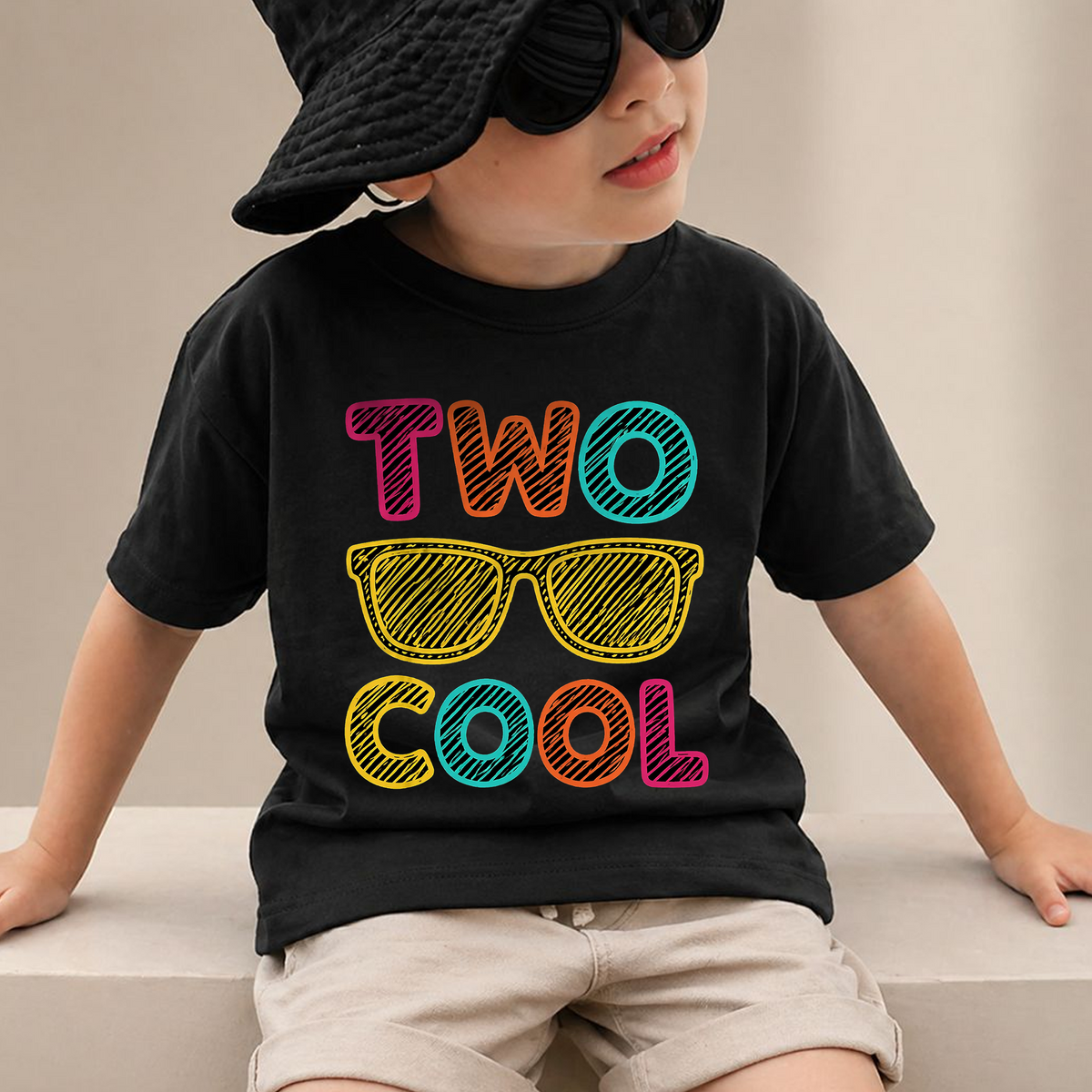 Custom Name Cool Kid 2nd Birthday Shirt Boy, TWO COOL — product view 2