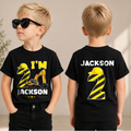 Boys Custom Construction 2nd Birthday Shirt, Digging It — product view 1