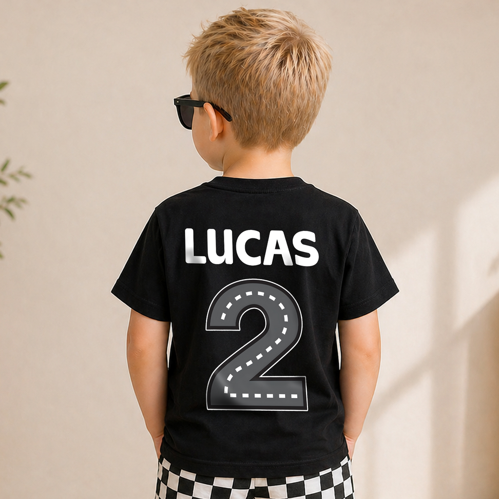 Toddler Personalized Construction 2nd Birthday Shirt, Digging It — product view 6