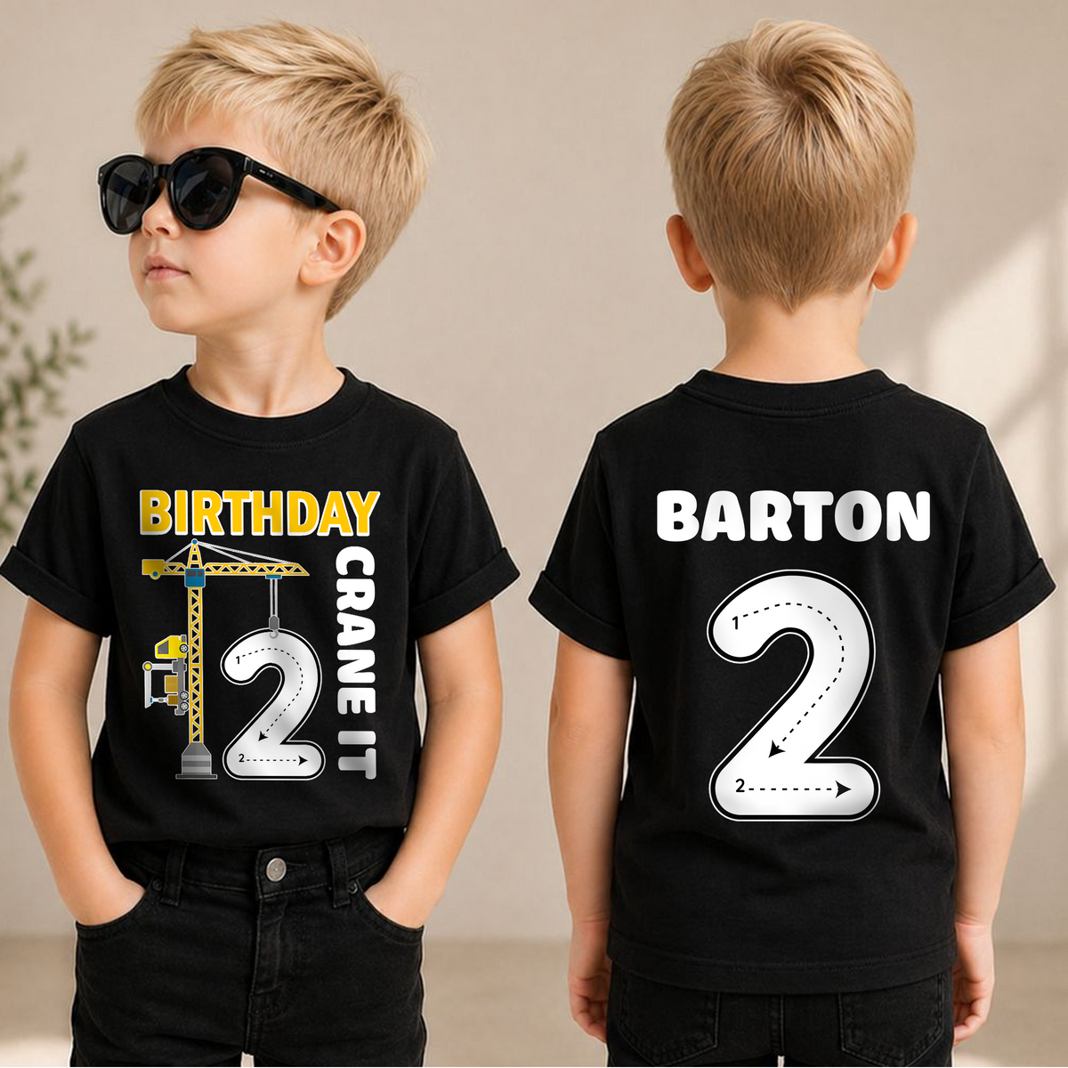 Personalized Construction Birthday Boy Shirt 2, Digging It — product view 1