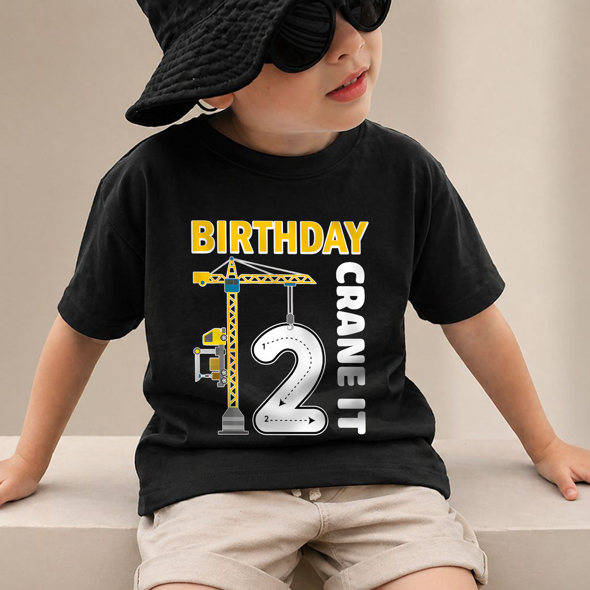 Personalized Construction Birthday Boy Shirt 2, Digging It — product view 2