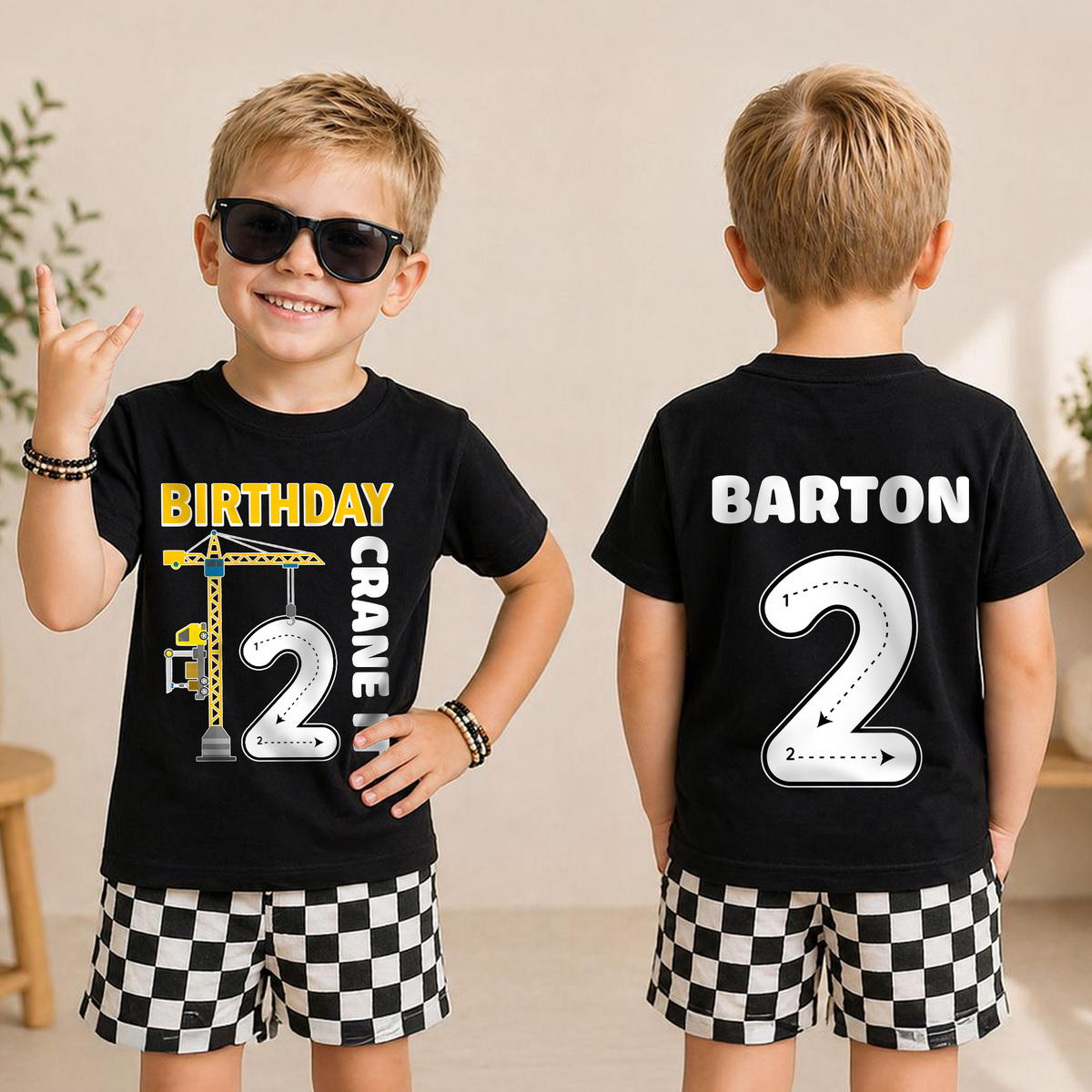 Personalized Construction Birthday Boy Shirt 2, Digging It — product view 3