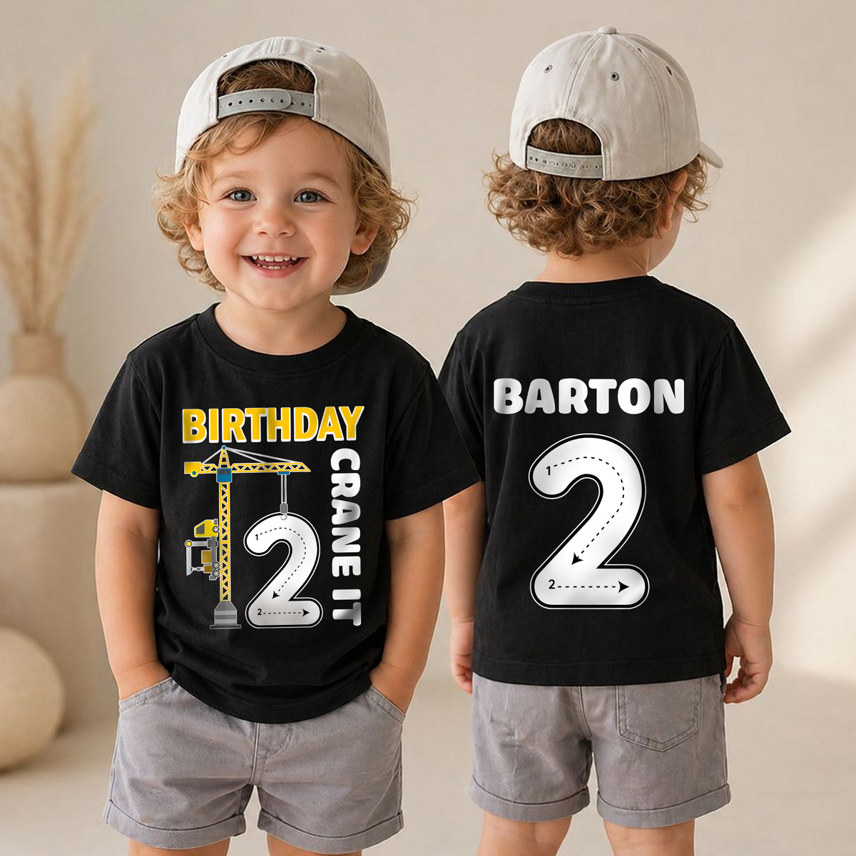 Personalized Construction Birthday Boy Shirt 2, Digging It — product view 4