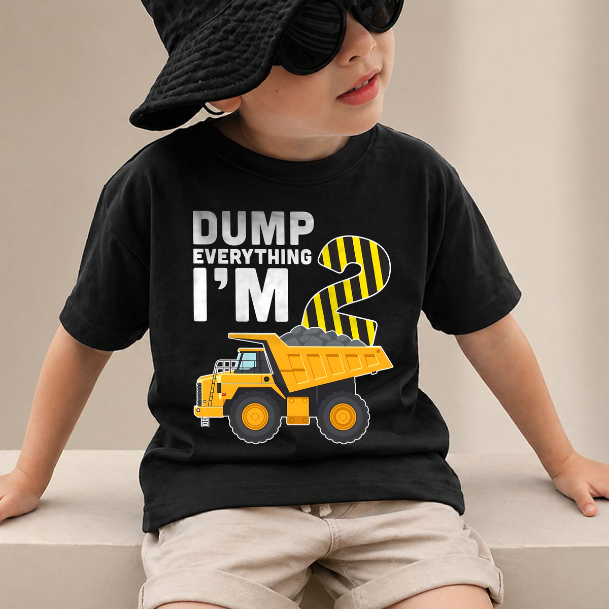 Custom Construction Birthday Boy Shirt 2, Dump Everything I'm 2 — product view 2