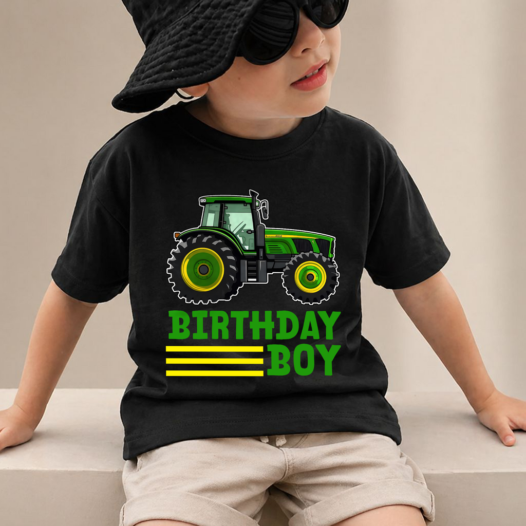 Toddler Personalized Construction Birthday Boy Shirt 2, Digging It — product view 2