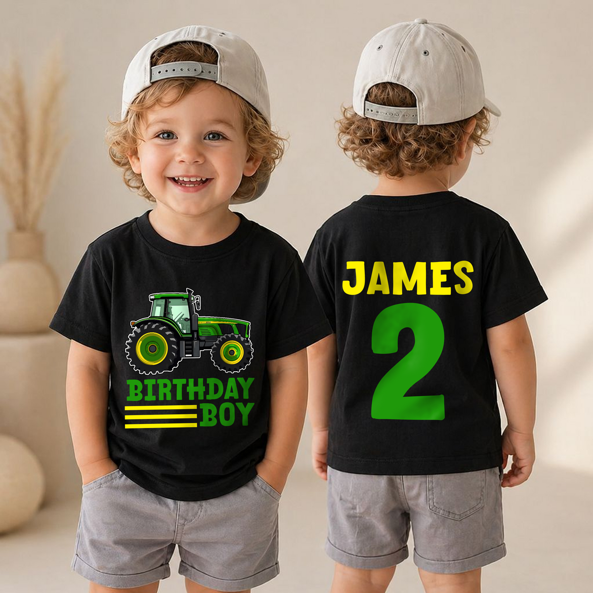 Toddler Personalized Construction Birthday Boy Shirt 2, Digging It — product view 4