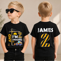 Boys Personalized Construction Birthday Boy Shirt 2, Digging It — product view 1