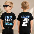 Boys Personalized TWO FAST Birthday Shirt for Boys — product view 1