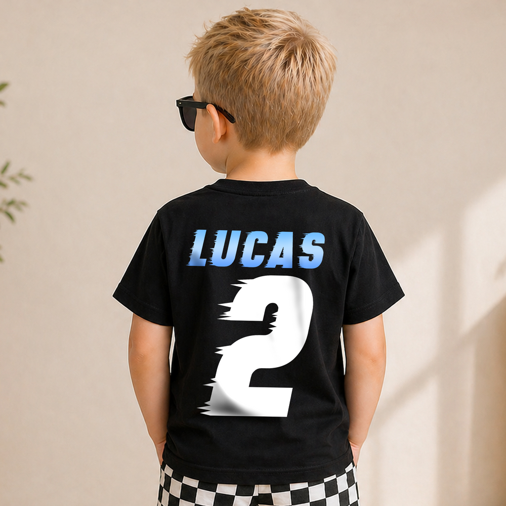 Boys Personalized TWO FAST Birthday Shirt for Boys — product view 6