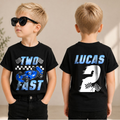 Personalized Racing 2nd Birthday Shirt, TWO FAST — product view 1