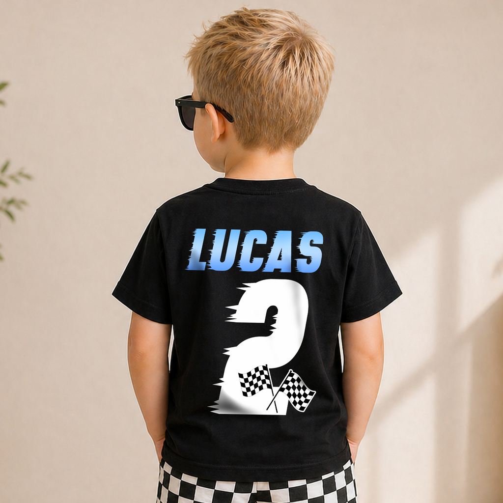 Personalized Racing 2nd Birthday Shirt, TWO FAST — product view 6
