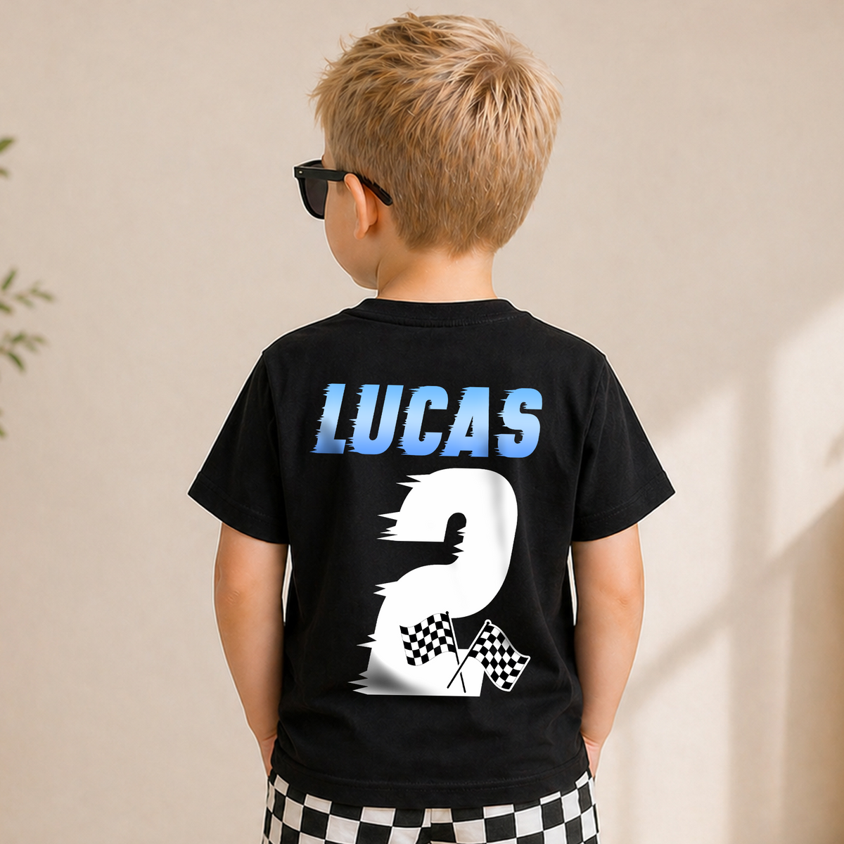 Personalized Racing 2nd Birthday Shirt, TWO FAST — product view 6