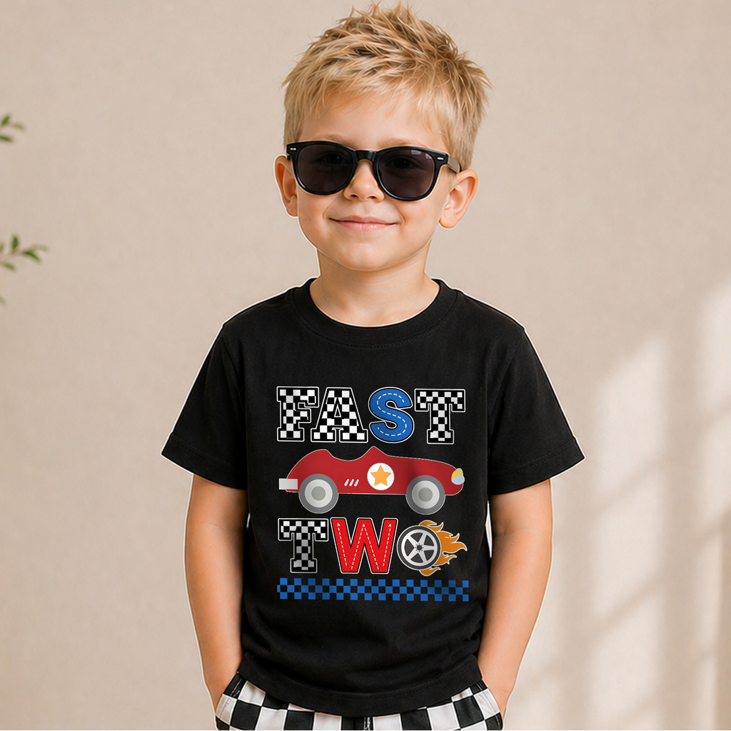 Custom Racing 2nd Birthday Shirt, Fast Two — product view 5