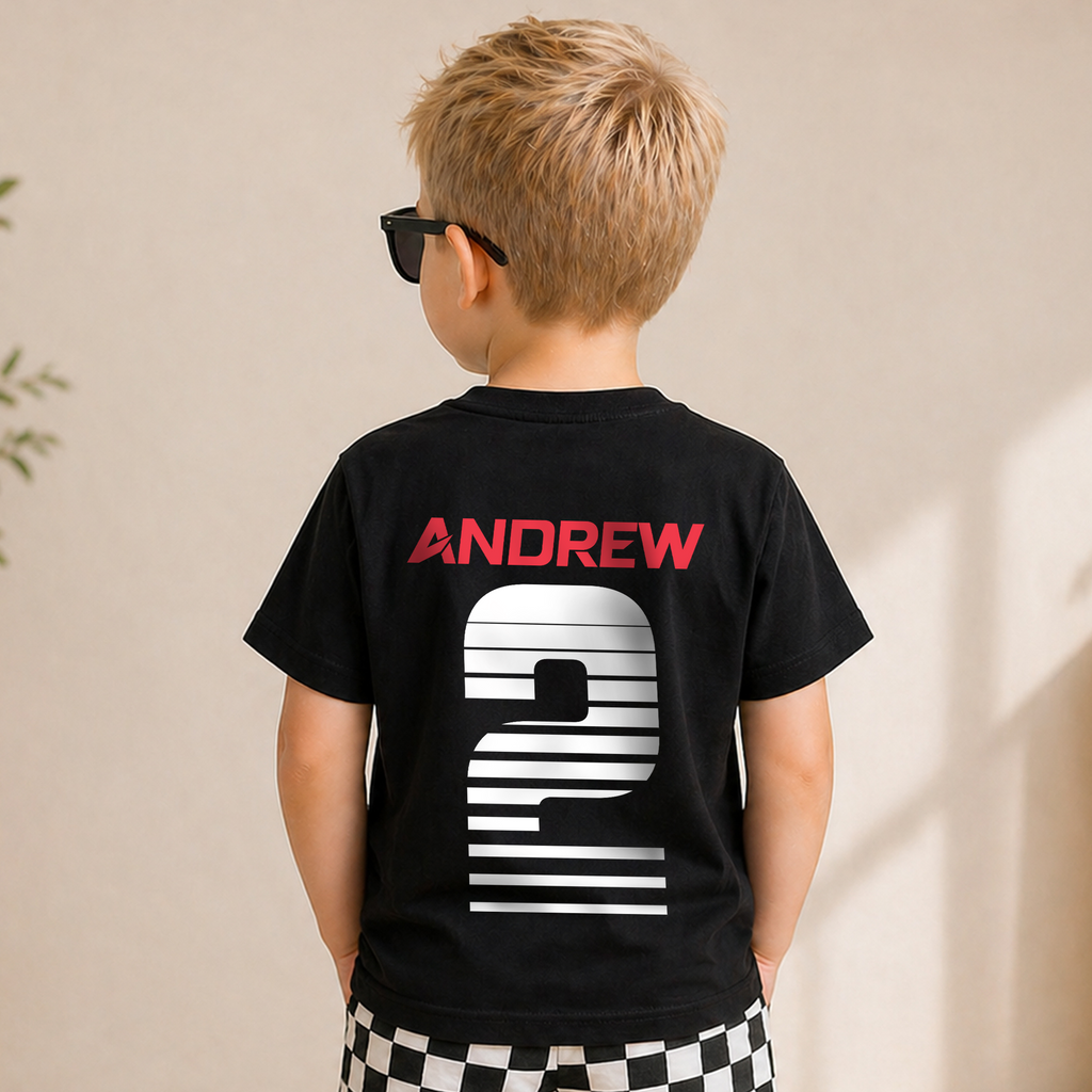 Custom Racing 2nd Birthday Shirt, Fast Two — product view 6