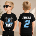 Boys Custom Racing 2nd Birthday Shirt, TWO FAST — product view 1