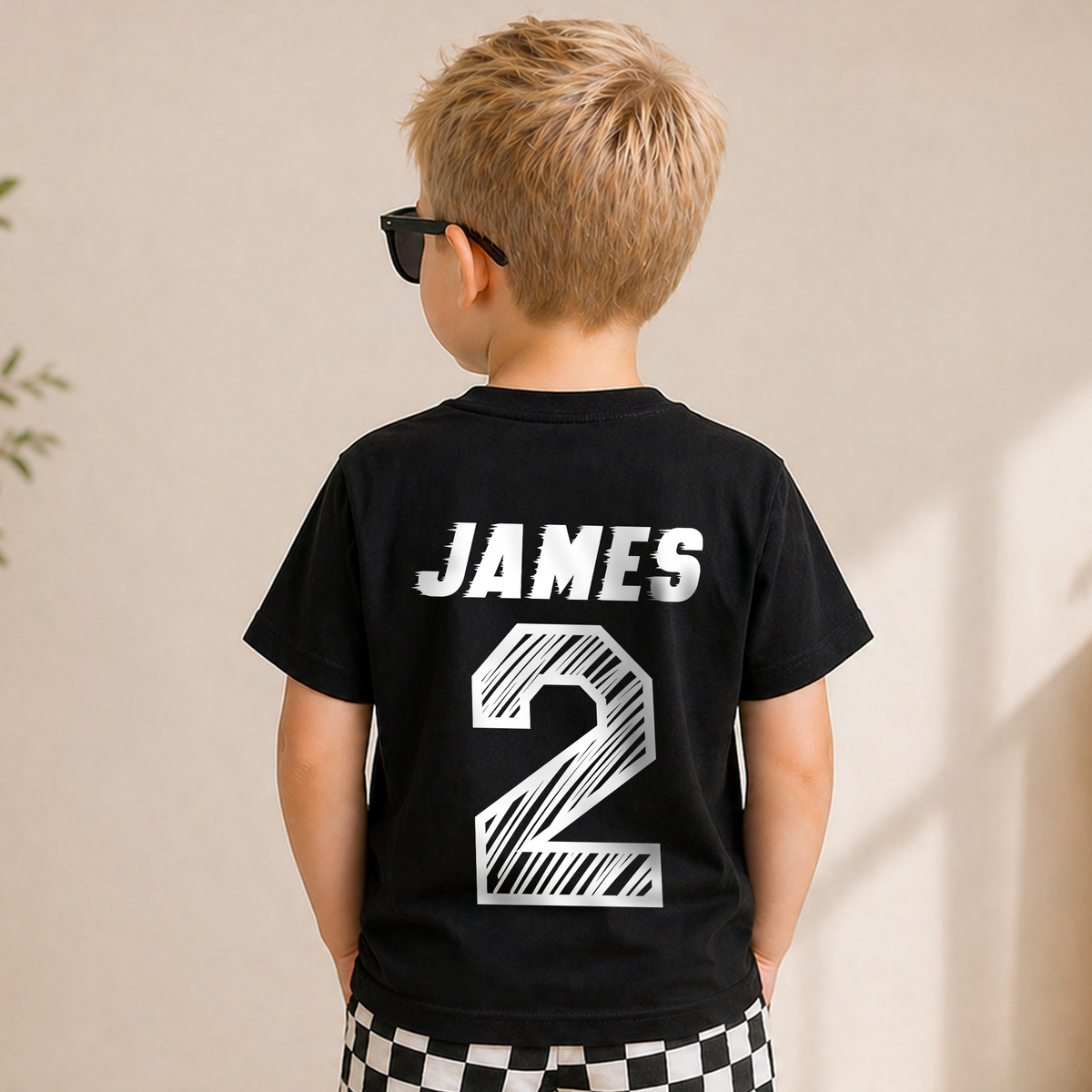 Boys Personalized Racing 2nd Birthday Shirt, TWO FAST — product view 6