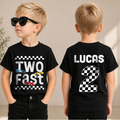 Personalized Racing Birthday Boy Shirt 2, TWO FAST — product view 1