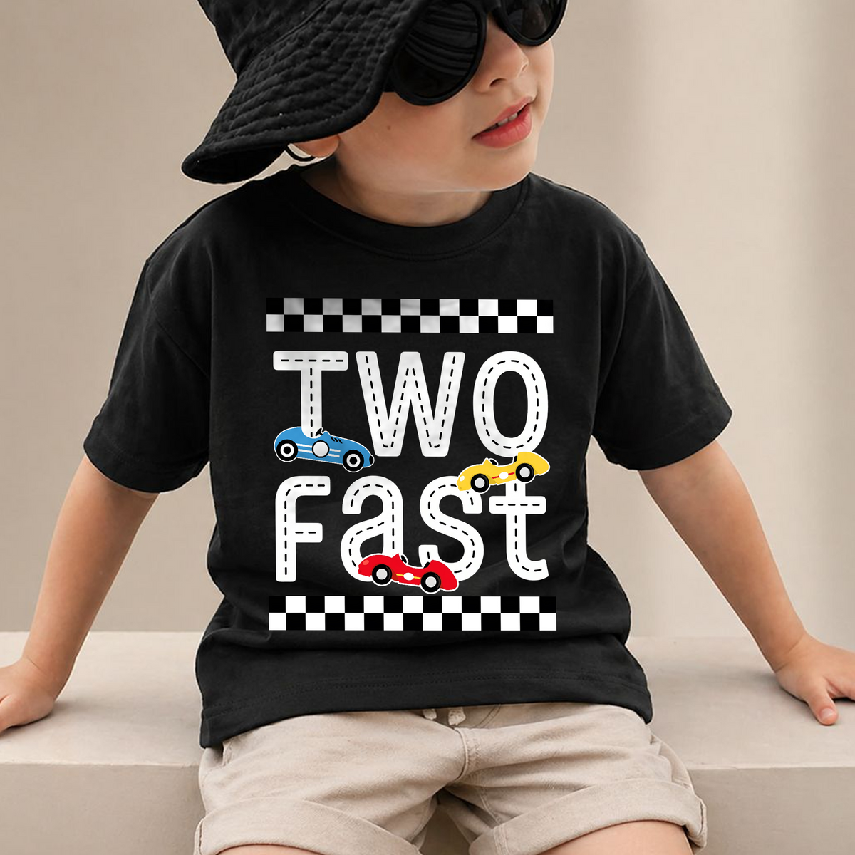 Personalized Racing Birthday Boy Shirt 2, TWO FAST — product view 2