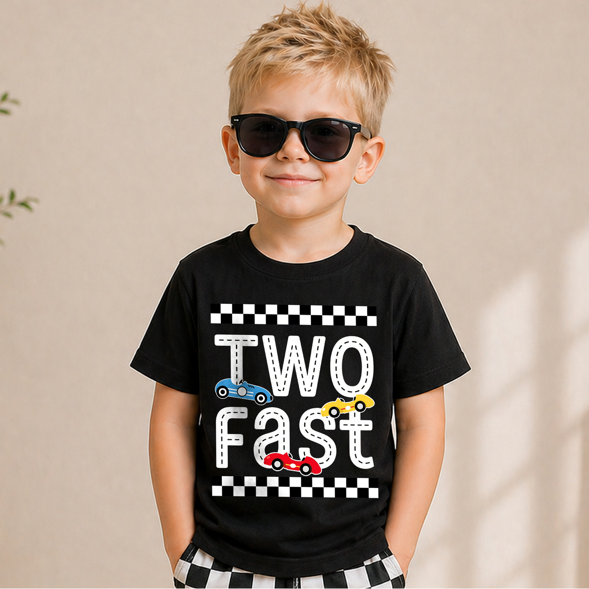 Personalized Racing Birthday Boy Shirt 2, TWO FAST — product view 5