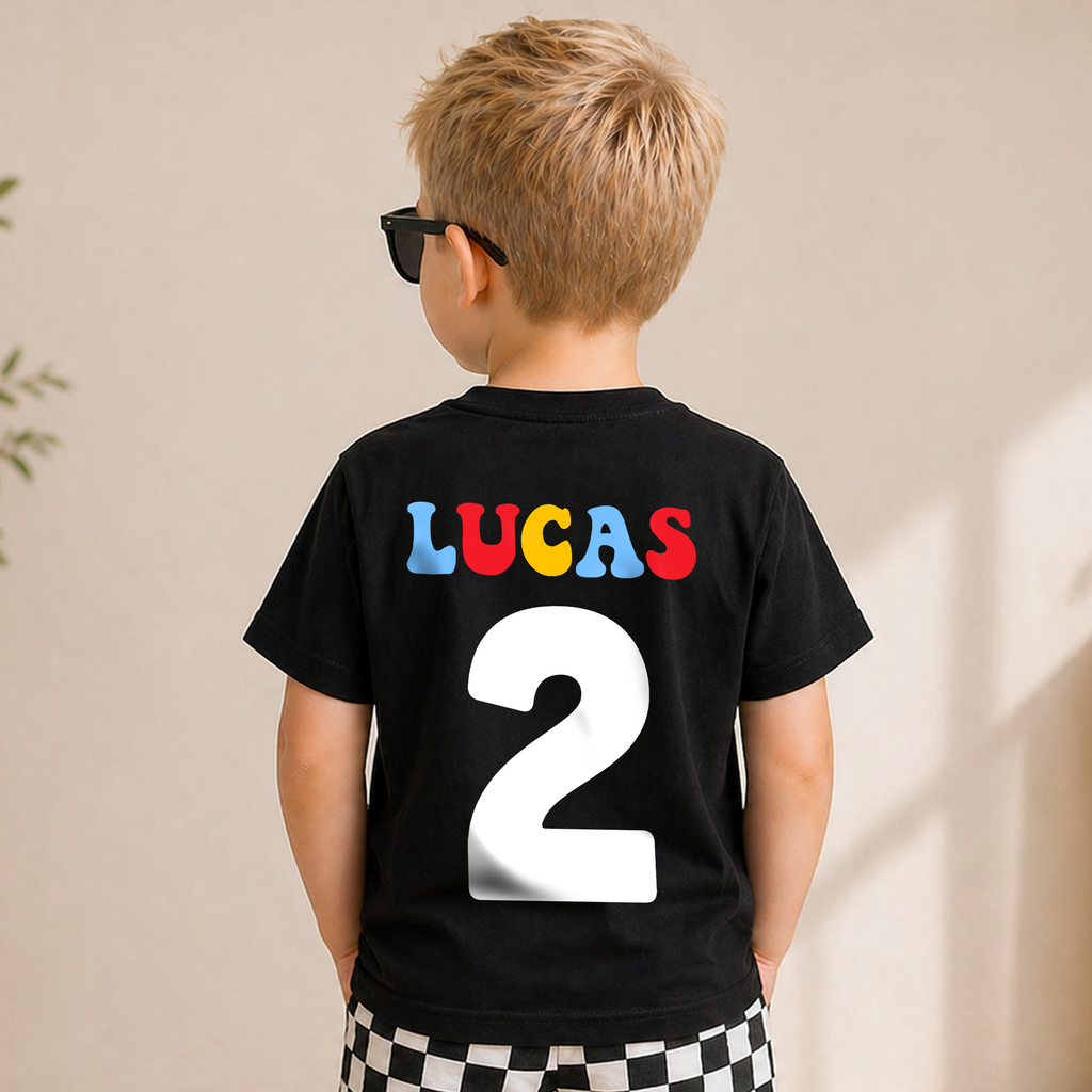 Toddler Personalized Choo Choo I'm 2 2nd Birthday Shirt — product view 6